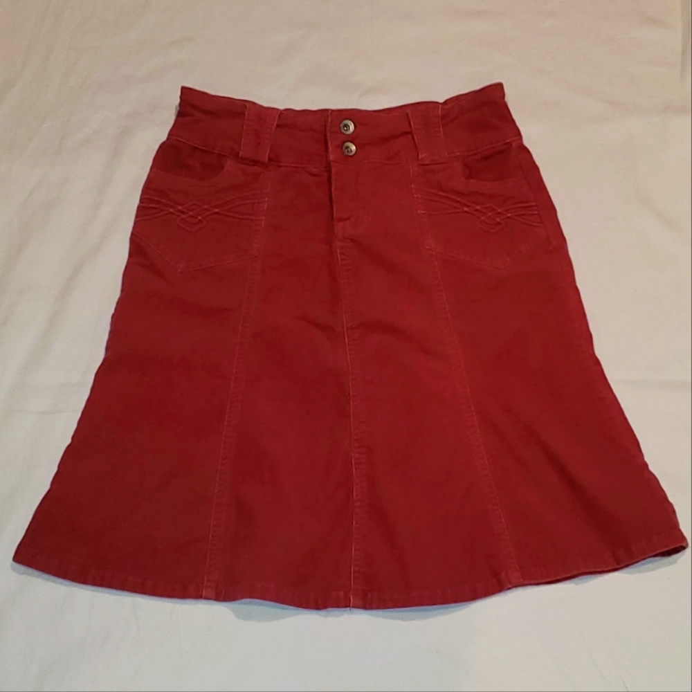 Rewind corduroy skirt Red Flare